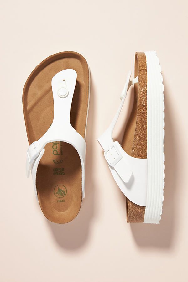 Birkenstock Gizeh Vegan Platform Sandals By Birkenstock in White Size 41 | Anthropologie (US)