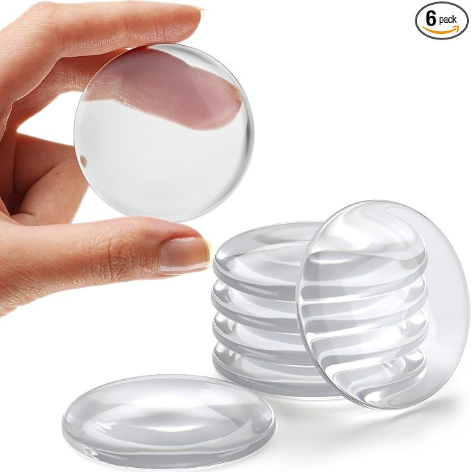 Strongest Home Wall & Door Handle Stopper 2" Set. 6 Pieces of Clear Rubber Door Knob, Round Wall ... | Amazon (US)