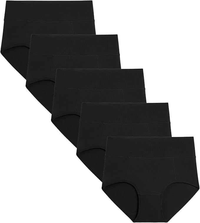 POKARLA Womens Cotton Underwear High Waist Full Coverage Briefs Soft Breathable Postpartum Pantie... | Amazon (US)