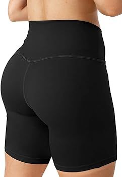 Puedizux Women's High Waisted Biker Shorts Cross Waist Workout Yoga Shorts Running Leggings with/... | Amazon (US)