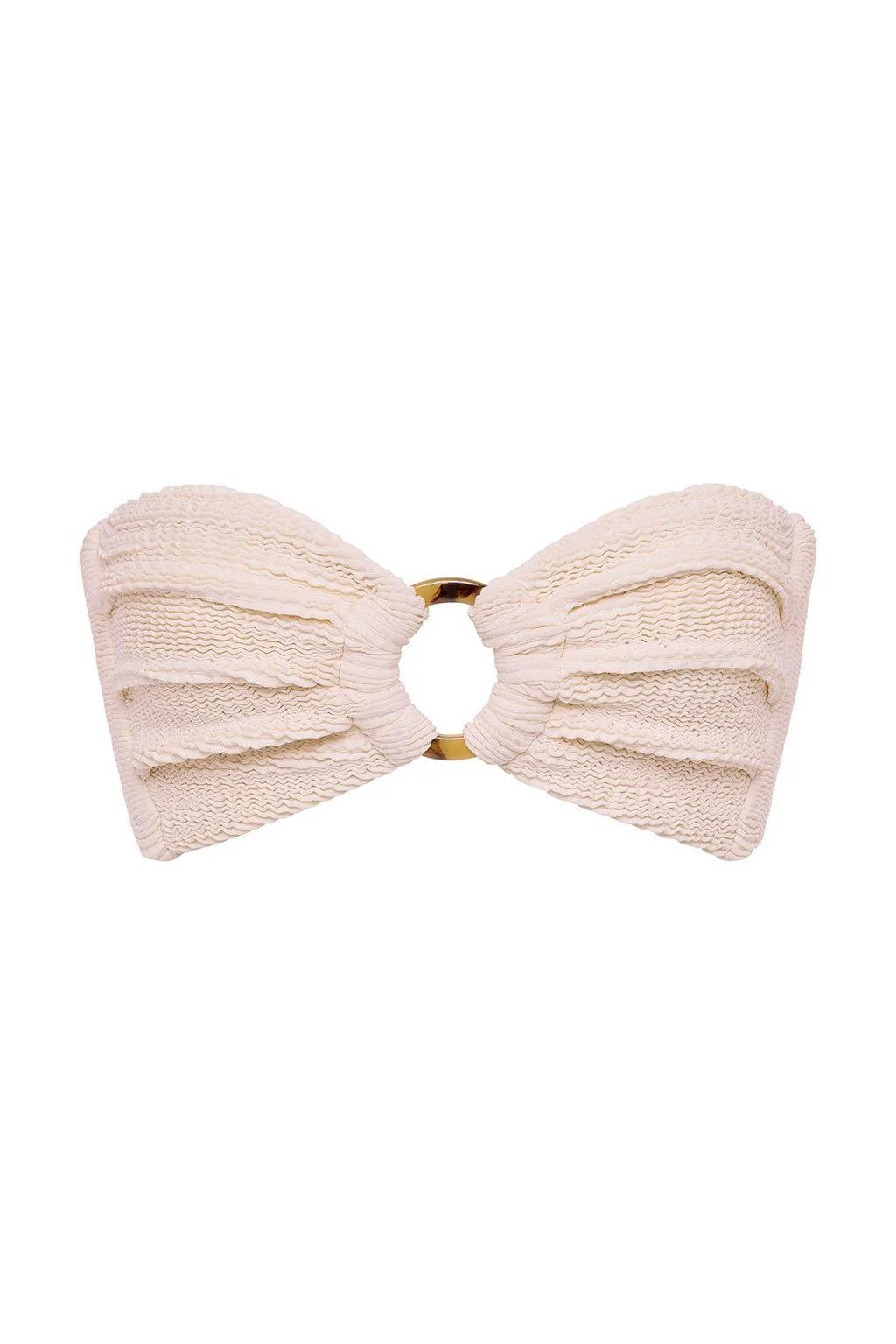 Crema Scrunch Tori Ties Bandeau Bikini Top | Montce