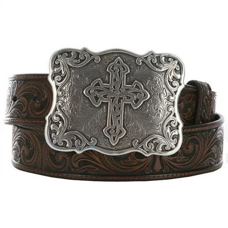 Nocona Belt Co. Women s Embossed Leather Cross Buckle - N34838-02 Medium | Walmart (US)