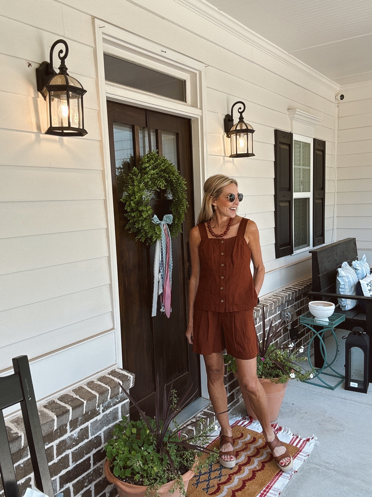 Time in true linen blend set top $18 shorts $20 the perfect put together look for hot summer days! Wearing a size extra small and top and bottom… Comes in three color options

#LTKootd #LTKOver40 #LTKSeasonal