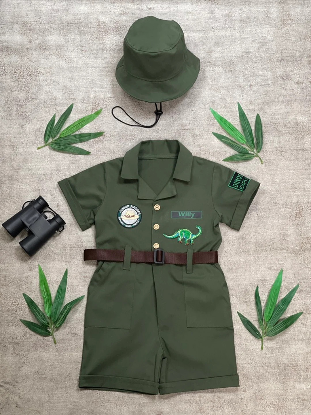 Dinosaur Park Ranger Dark Green Fancy Kids - Dinosaur Explorer Park Ranger Concept Photo Props ha... | Etsy (US)