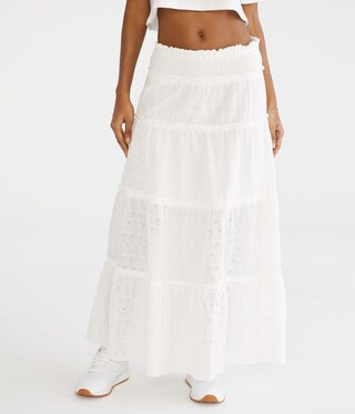 Eyelet Tiered Maxi Skirt | Aeropostale