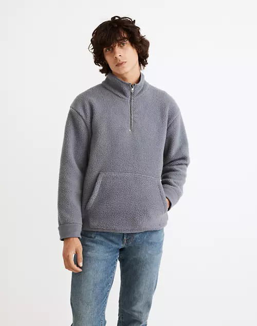 (Re)sourced Sherpa Half-Zip Sweatshirt | Madewell