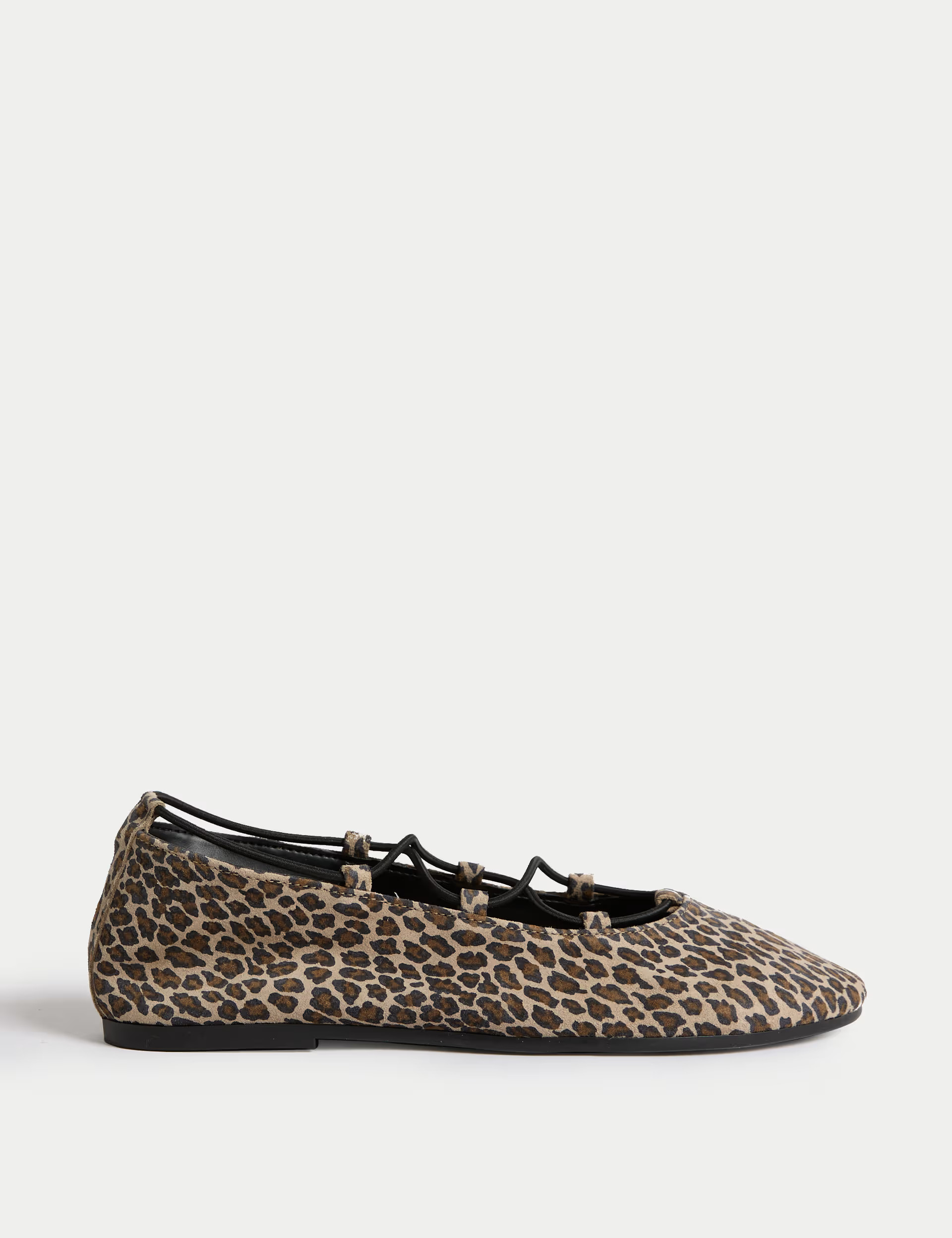 Leather Leopard Print Strappy Flat Pumps | Marks & Spencer (UK)