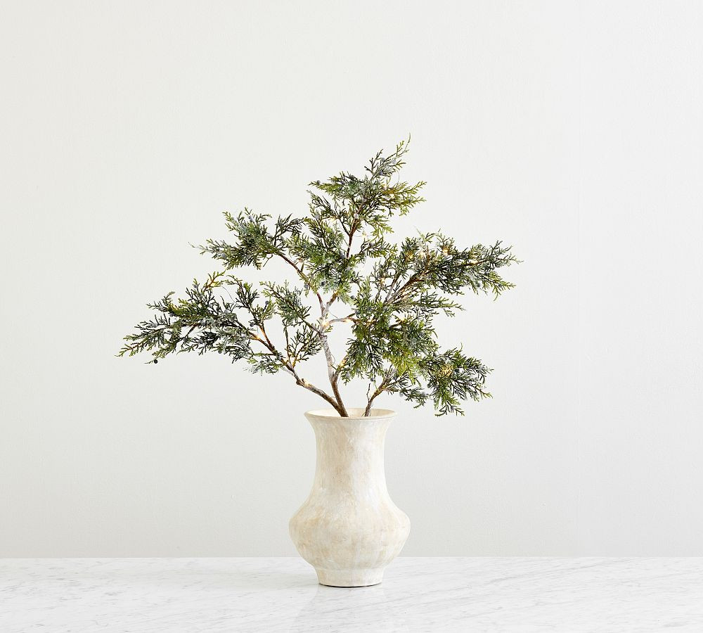 Faux Lit Frosted Juniper Berry Branch | Pottery Barn (US)