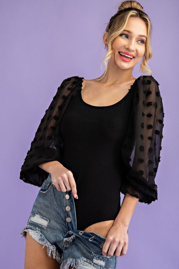 Maternity Body Suit Black Long Sleeve - Etsy | Etsy (US)