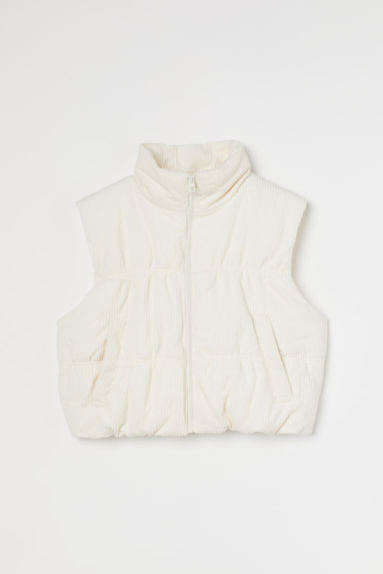 H & M - Padded gilet - White | H&M (UK, MY, IN, SG, PH, TW, HK)