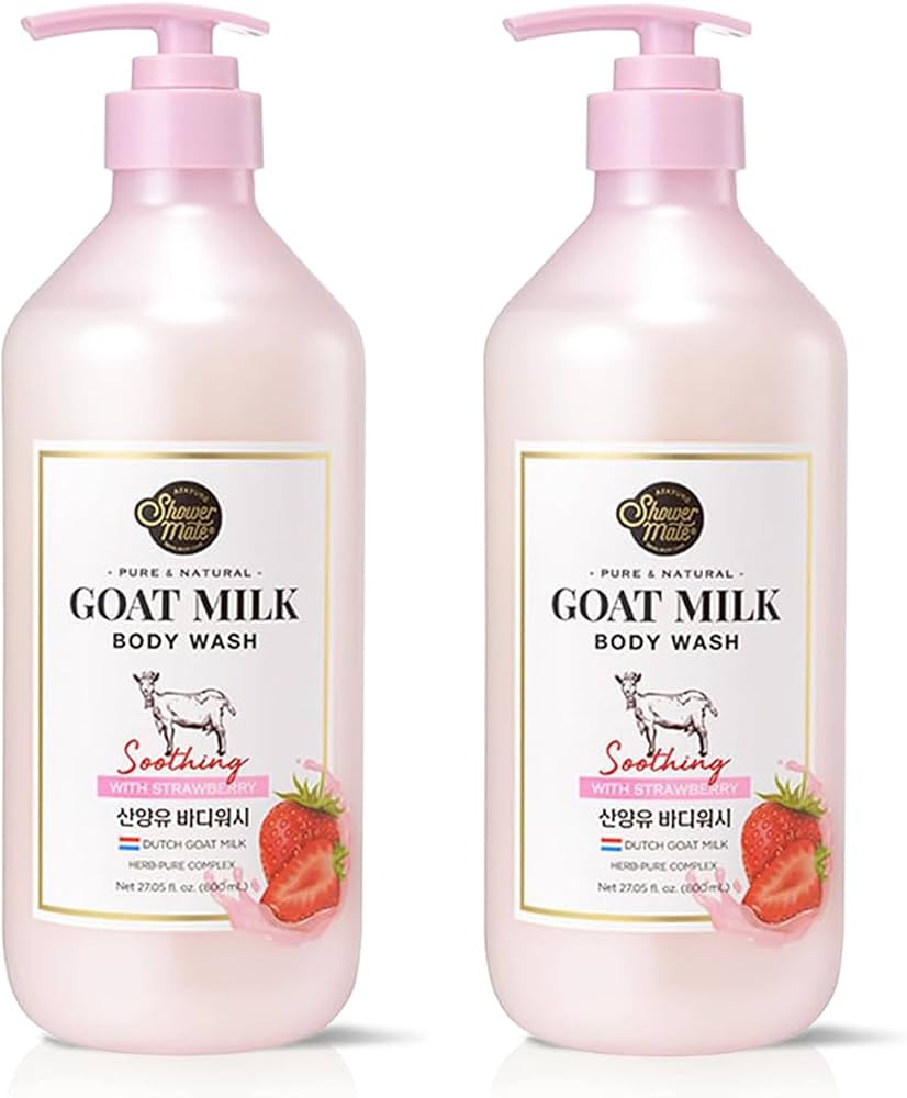 SHOWERMATE Premium Goat Milk Body Wash, 27 Fl Oz, Pack Of 2 (Strawberry) | Amazon (US)