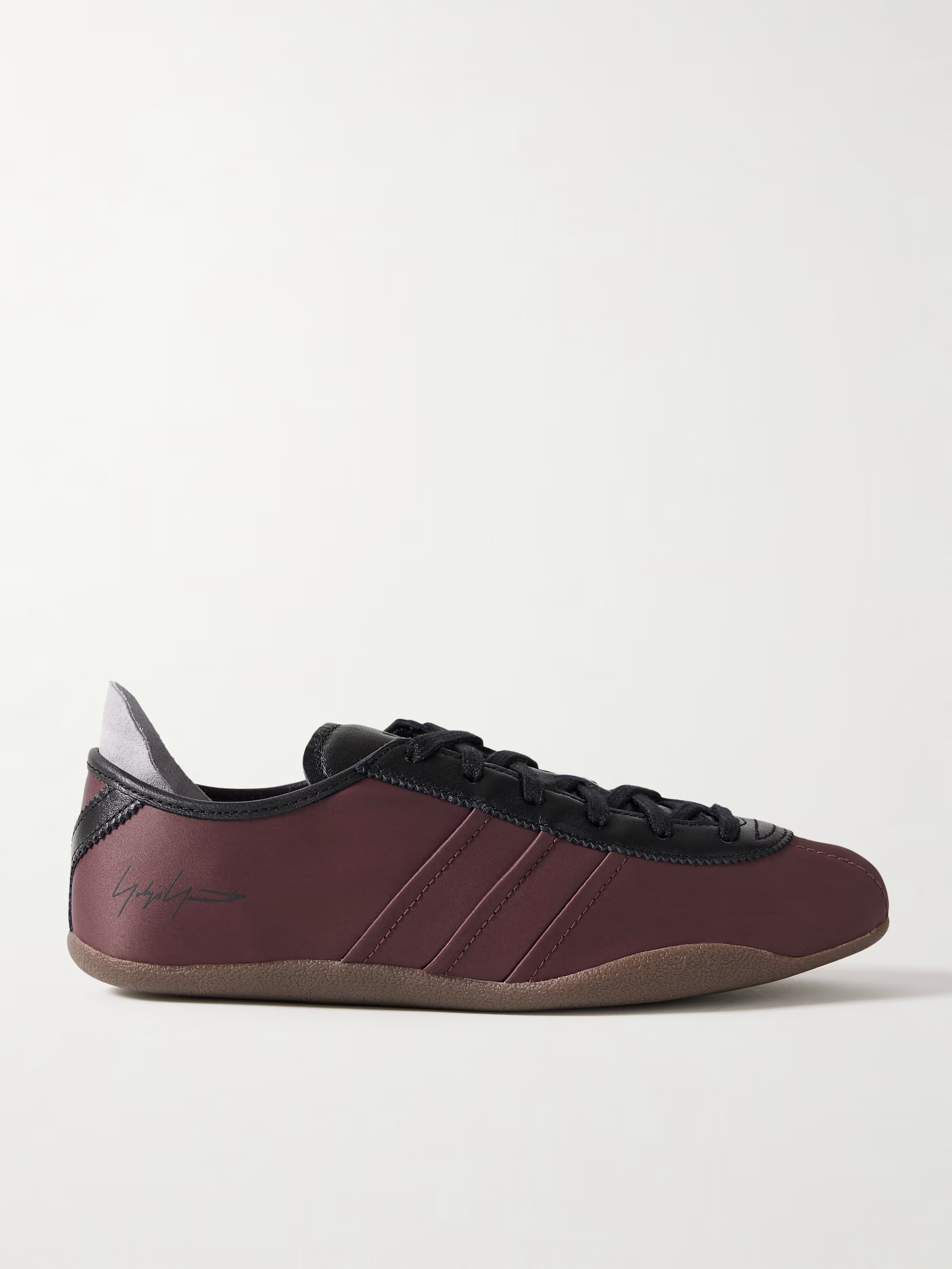 + Y-3 Tokyo leather-trimmed satin sneakers | NET-A-PORTER APAC
