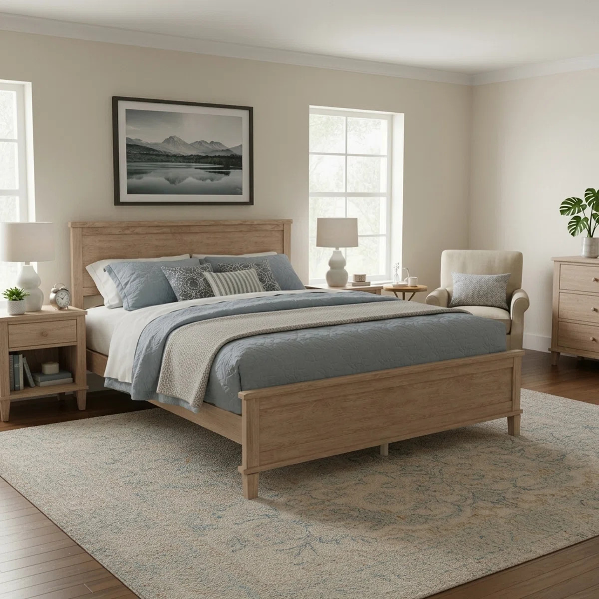 Solid wood platform bed with headboard and slat supports | Wayfair North America