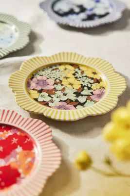 Lyla Floral Dessert Plates, Set of 4 | Anthropologie (US)