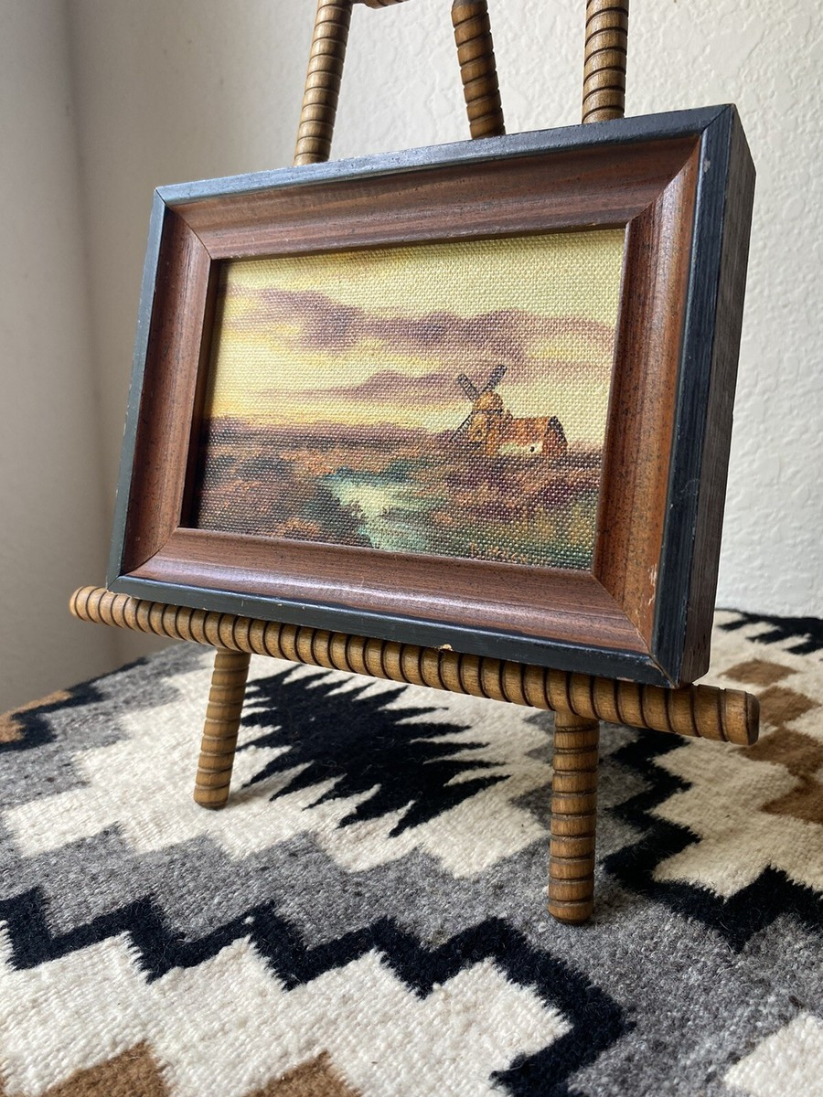 Vintage Small Landscape Windmill Oil Painting, Signed, Framed, 5.5x7.5  | eBay | eBay US