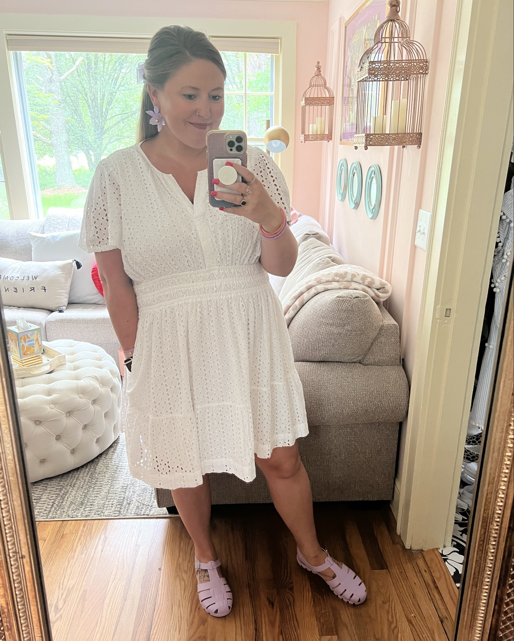 Give me all the lavender accessories! Also, resharing this adorable eyelet dress because it’s 50% off with code GOSUMMER for the rest of today! 🤍

Wearing XXL - 26 weeks 🤰🏼

#LTKFindsUnder50 #LTKBump #LTKMidsize