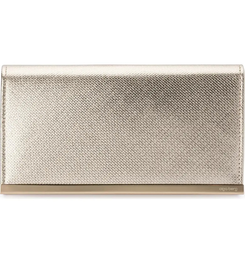 Olga Berg Maddie Metallic Embossed Foldover Clutch | Nordstrom | Nordstrom