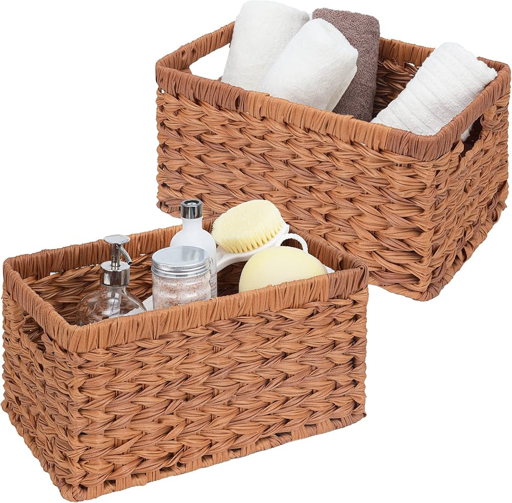 GRANNY SAYS Woven Baskets for Storage, Waterproof Wicker Basket with Handles, Woven Baskets for O... | Amazon (US)