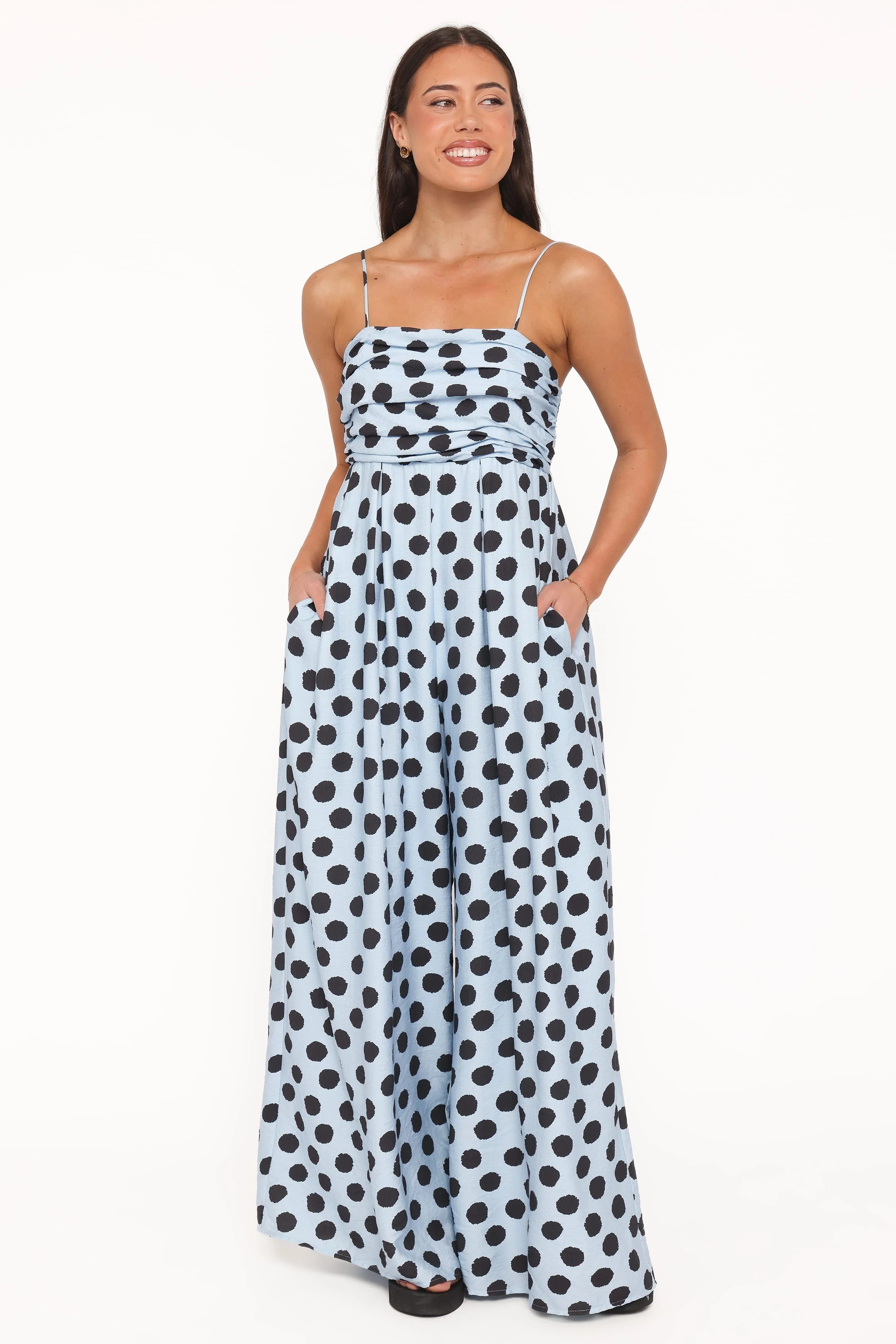 Pricilla Jumpsuit - Blue Polka Dot | Petal & Pup (US)