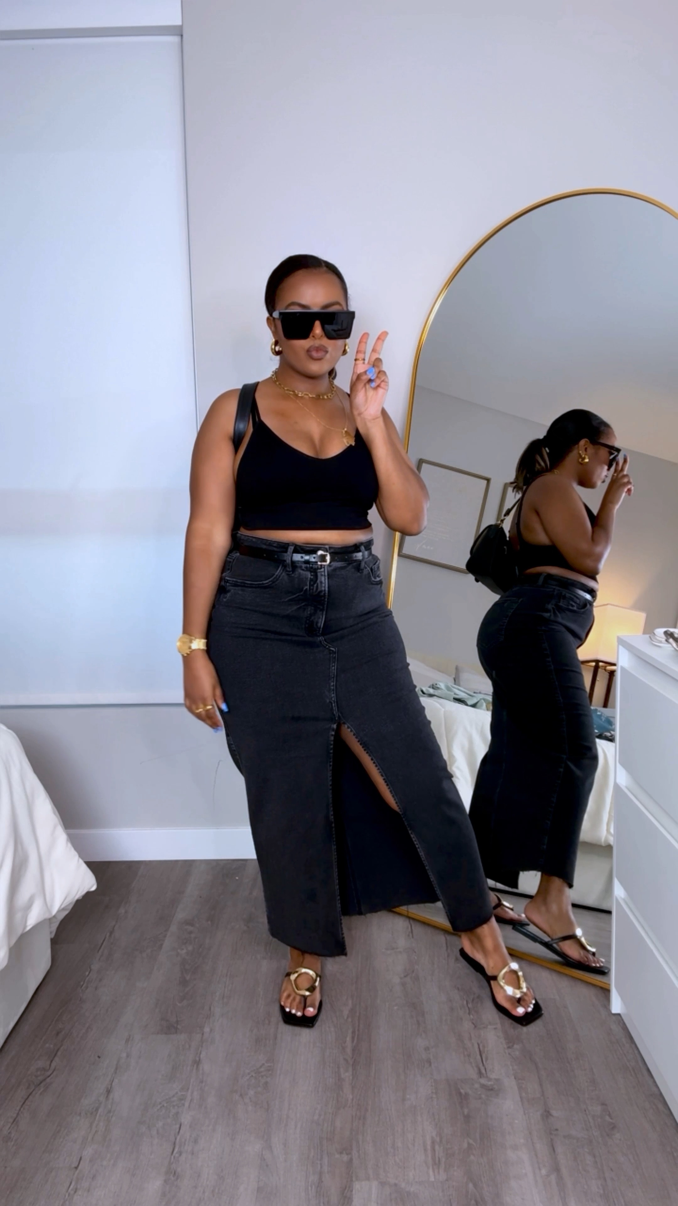 I am loving this maxi denim skirt look for casual spring vibes. So chic and comfy 🖤

#LTKshoecrush #LTKstyletip #LTKSeasonal