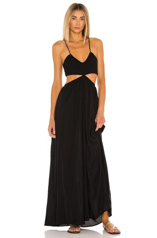 Indah Innocence Solid Smocked Maxi Dress in Opal from Revolve.com | Revolve Clothing (Global)