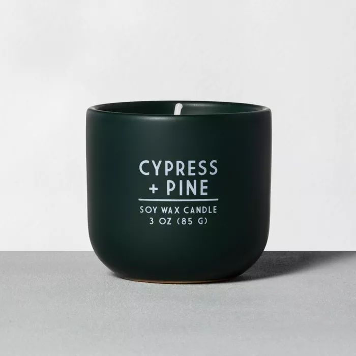 3oz Holiday Ceramic Candle Cypress + Pine - Hearth & Hand™ with Magnolia | Target