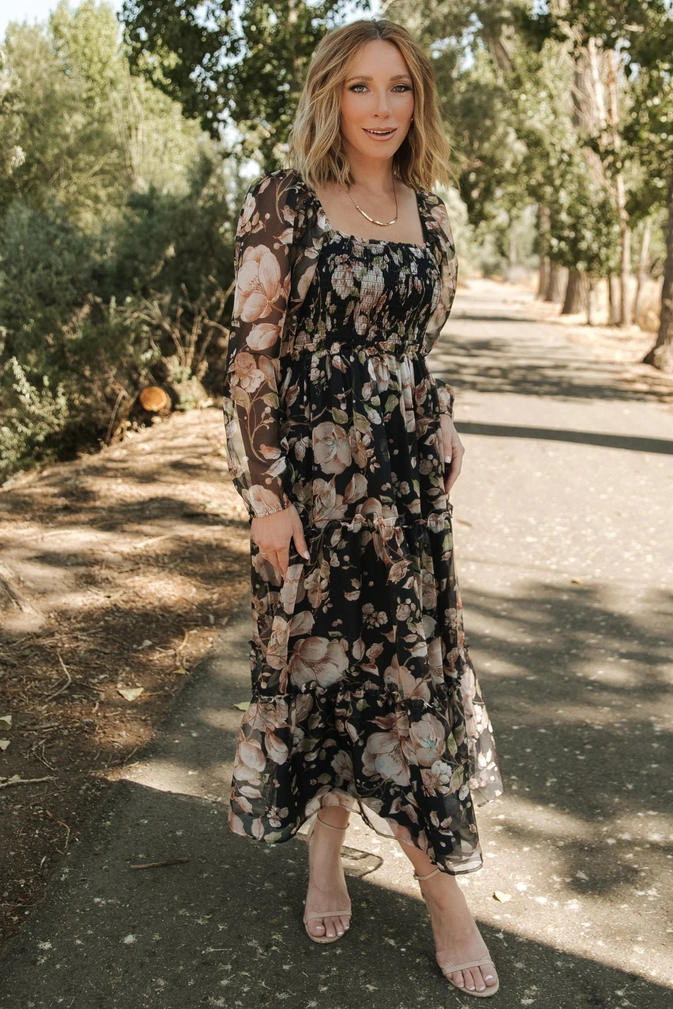Adeline Smocked Maxi Dress | Midnight Floral | Baltic Born