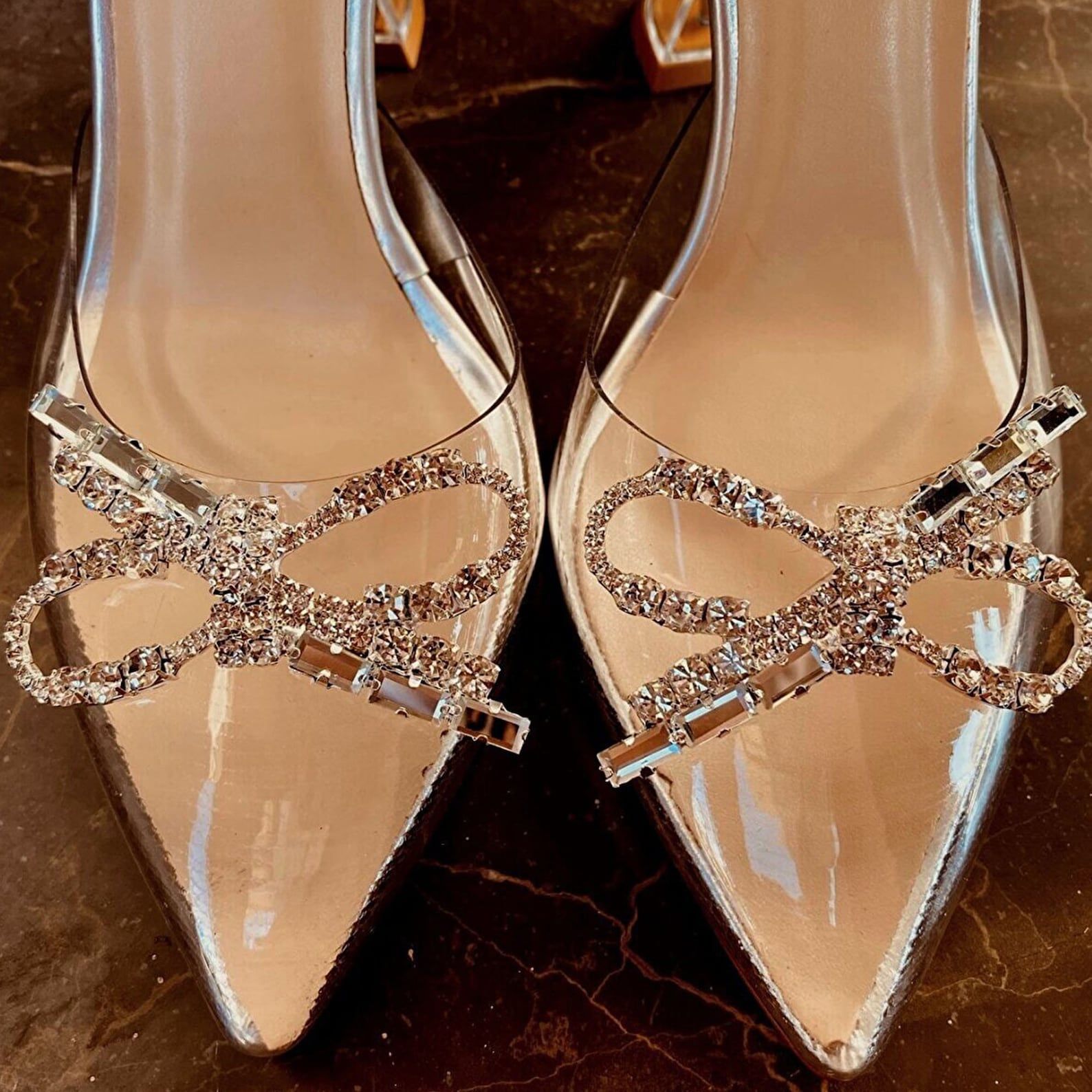 Wedding Shoes. Crystal Bow Heeled Shoes. Cinderella Shoes. - Etsy | Etsy (US)