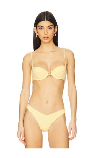 PEIXOTO Lara Bikini Top in Yellow. - size M | Revolve Clothing (Global)