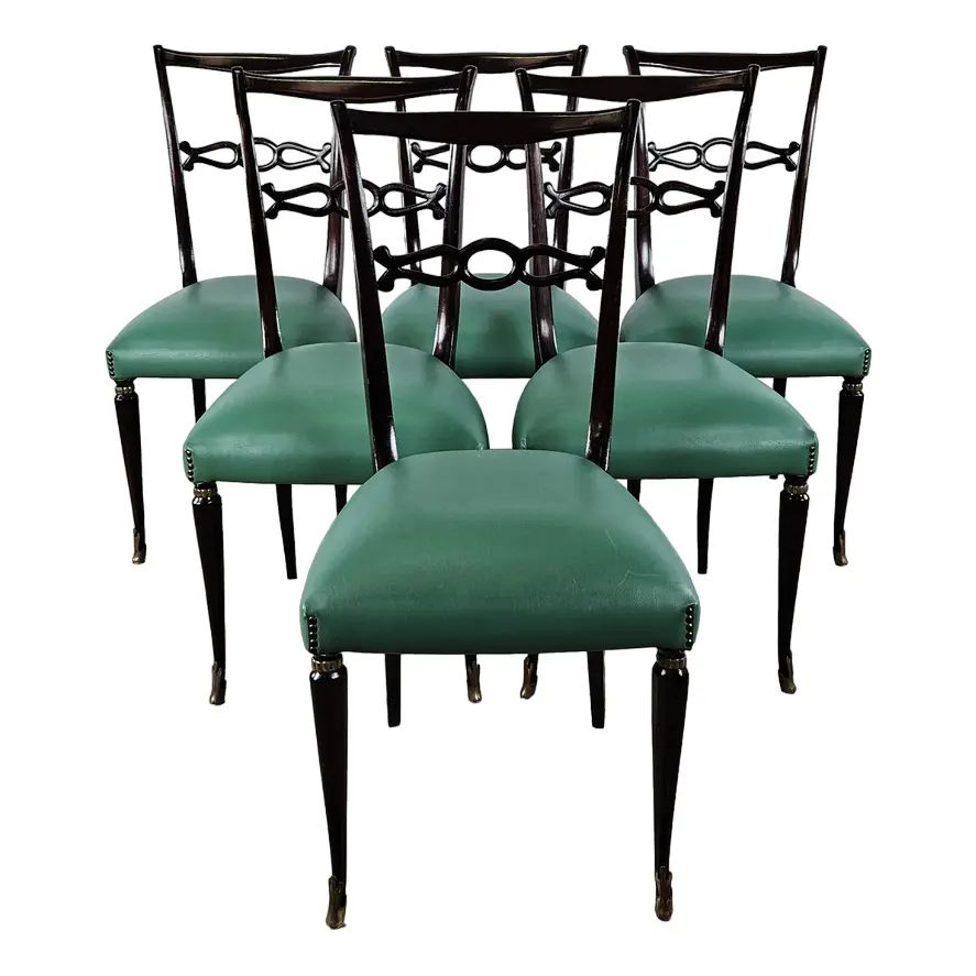 Dining Chairs in the style of Paolo Buffa, Italy, 1950s, Set of 6 | Chairish