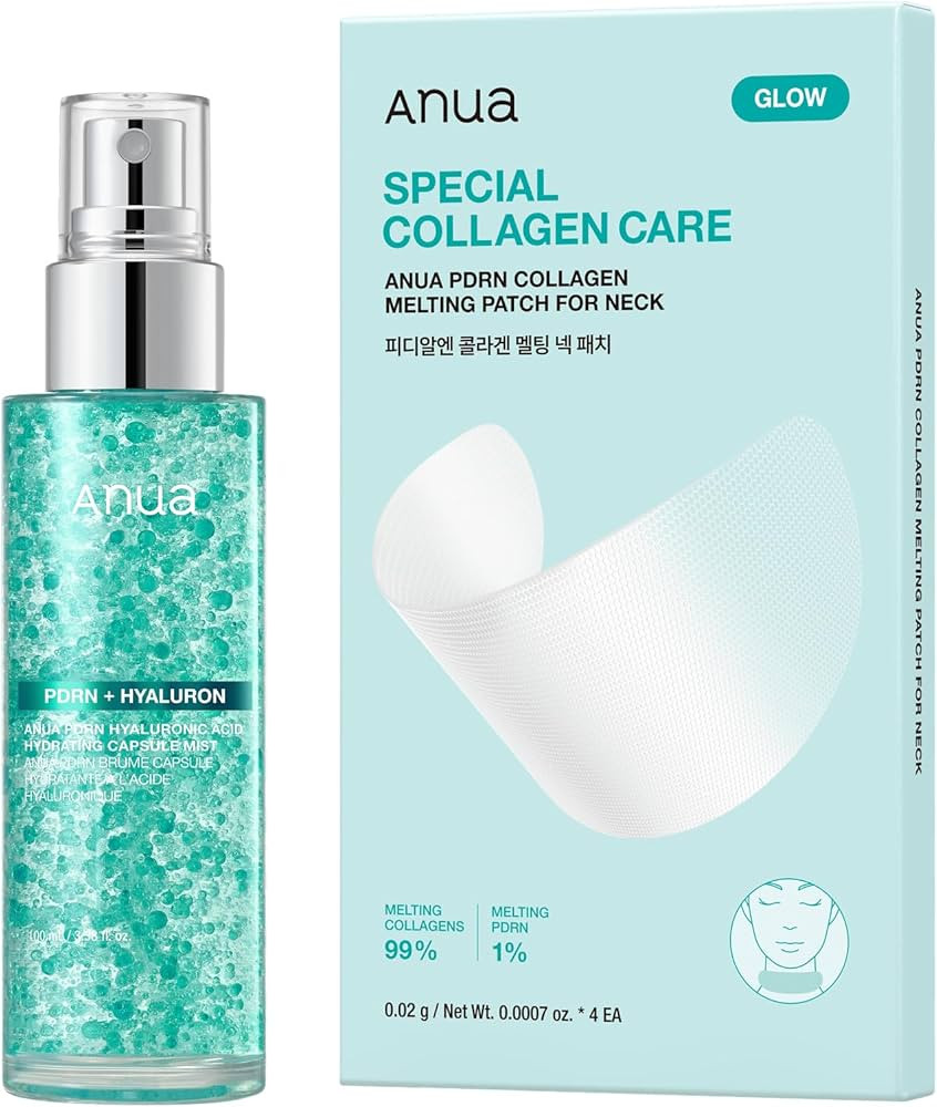 Anua PDRN Special Neck Routine, Glow Spray Serum & Collagen Patch For neck line, Blue Capsule Mis... | Amazon (US)