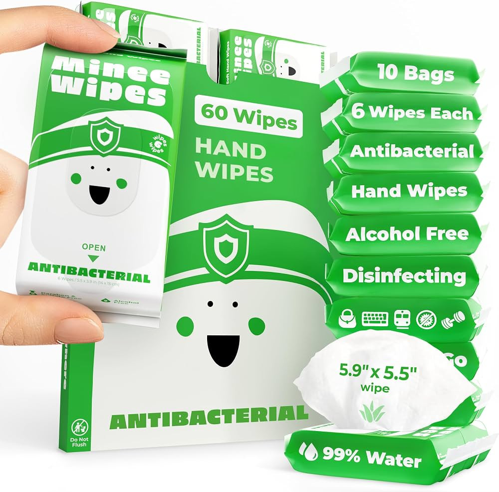 Impossibly Compact Travel Antibacterial Wipes Hand Sanitizer - 99% Water and Aloe - Safe for Sens... | Amazon (US)
