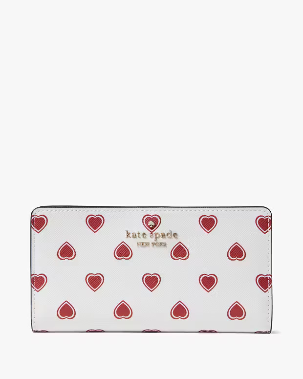 Madison Heartfelt Geo Boxed Large Slim Bifold Wallet | Kate Spade Outlet
