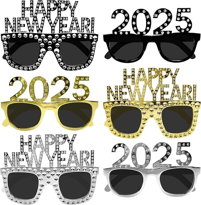 KatchOn, Happy New Year Glasses 2025 - Pack of 6 | Plastic New Years Eve Glasses | 2025 Glasses N... | Amazon (US)