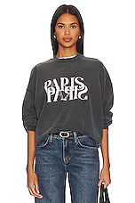ANINE BING Jaci Paris Sweatshirt in Washed Black from Revolve.com | Revolve Clothing (Global)