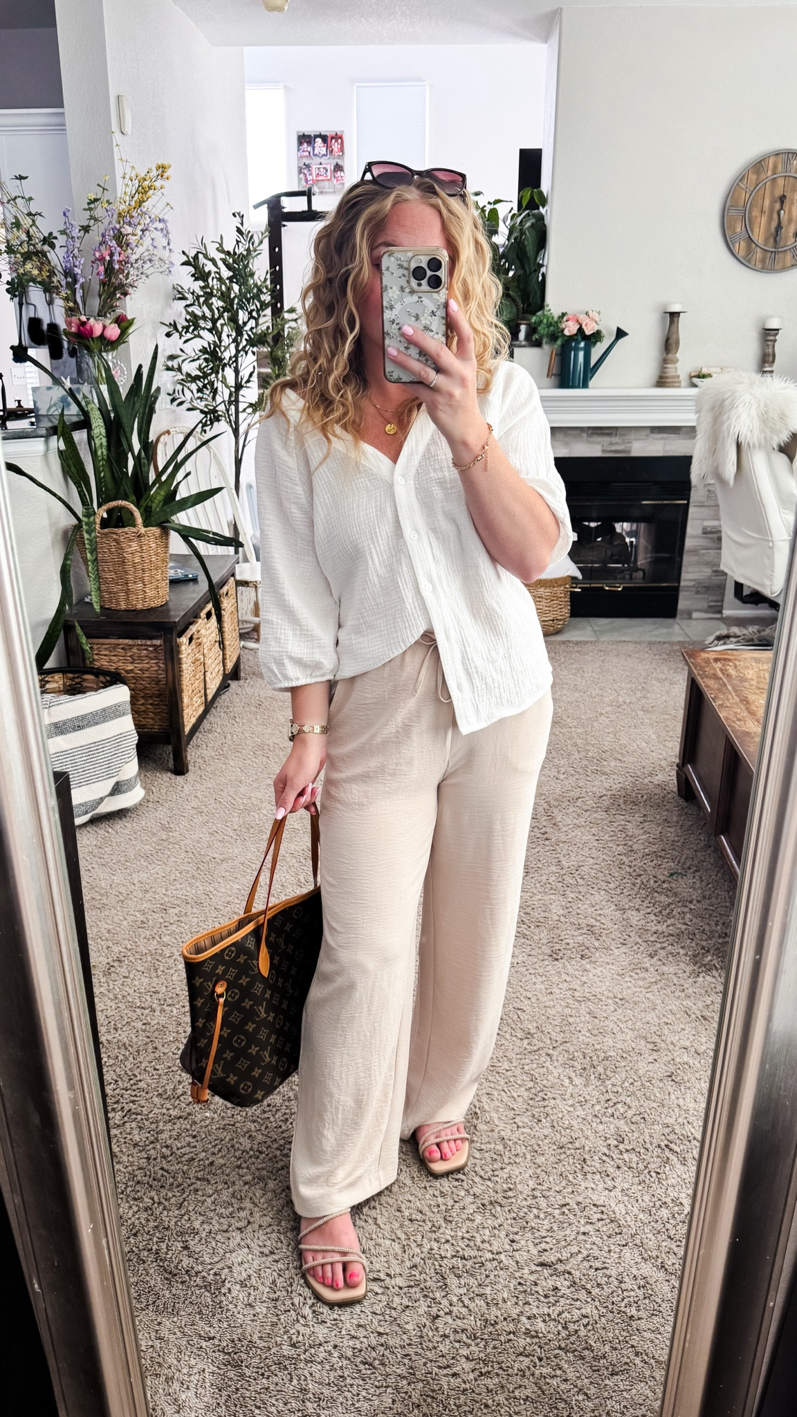 Lightweight cotton gauze button down shirt with lightweight beige flowy pants, sandals and tote bag






Amazon outfits, summer outfit inspo, outfit ideas, casual outfits amazon, amazon outfits every day, spring outfits 2026, summer outfits

#LTKootd #LTKPetite #LTKSaleAlert