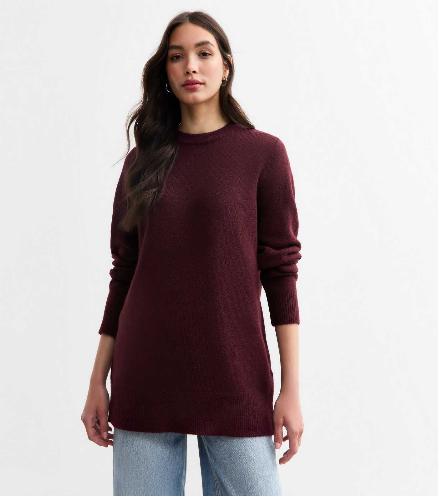 Burgundy Crew Neck Knit Jumper | New Look | New Look (UK)