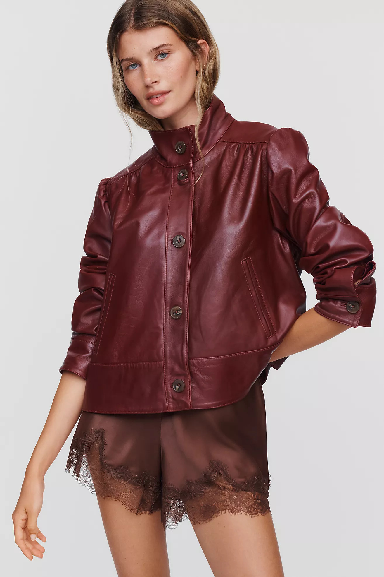 By Anthropologie Leather Swing Jacket | Anthropologie (US)