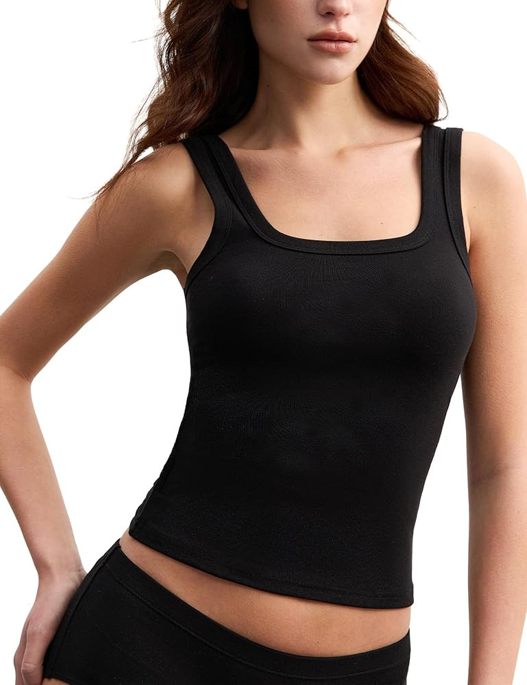 Women's Ultra-Lightweight Tencel Wool Tank Tops Square Neck Camisole Tops Going Out Top Summer Ou... | Amazon (US)