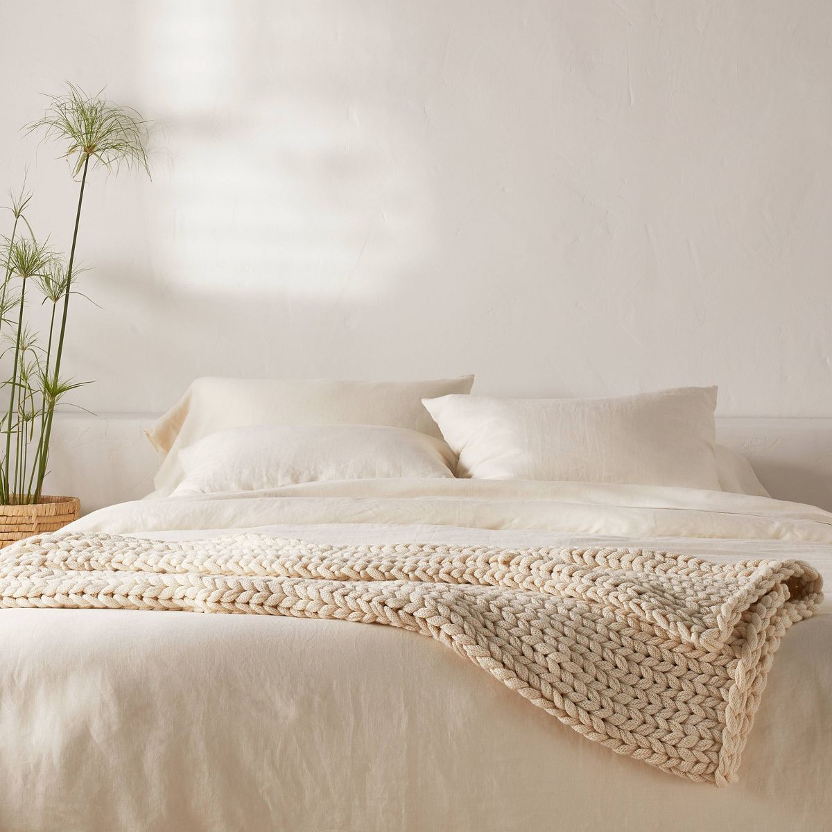 50"x70" Oversized Solid Bed Throw Natural - Casaluna™ | Target
