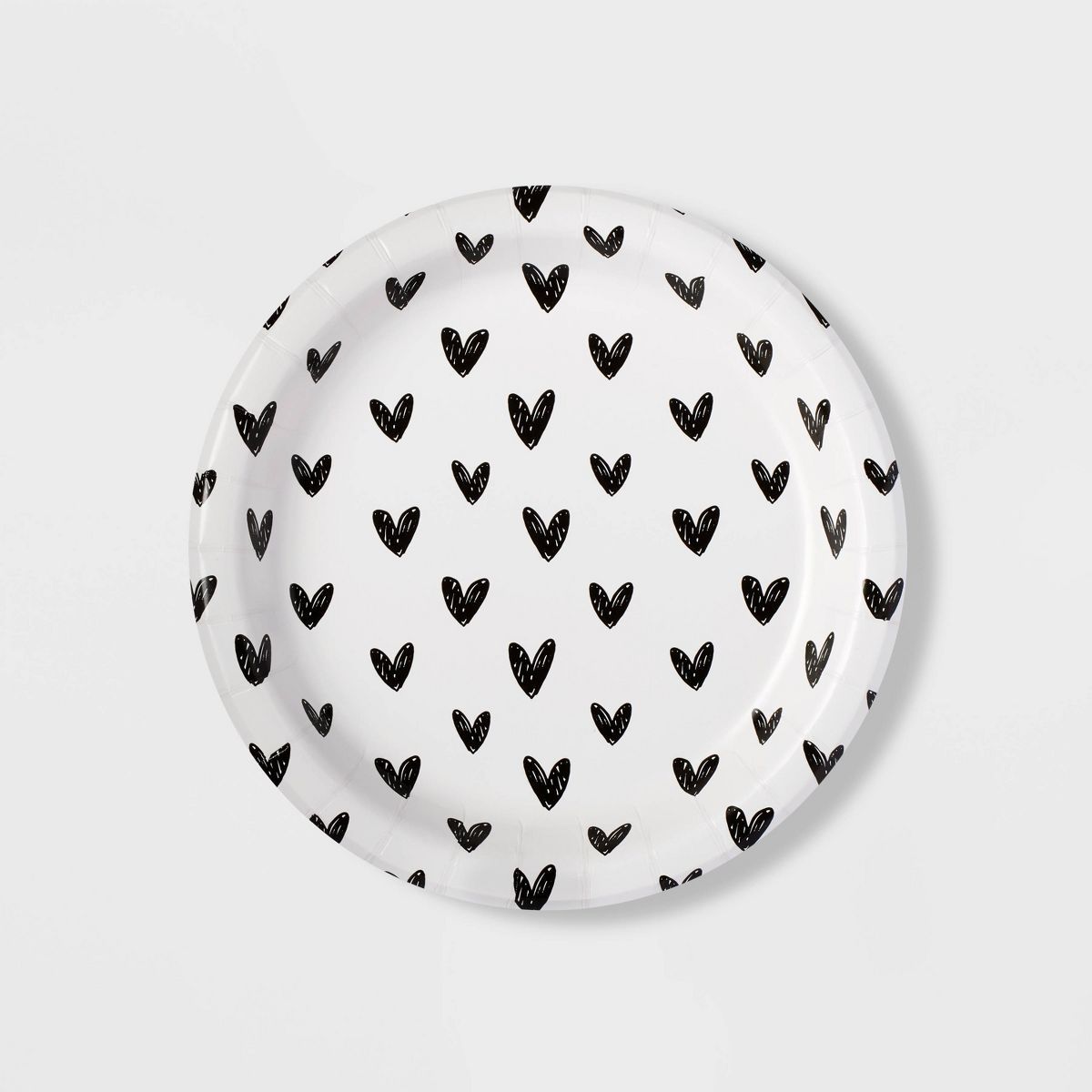 10ct 8.5" Black Hearts Dinner Plates - Spritz™ | Target