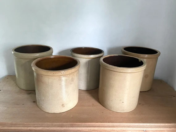 Antique Stoneware Crock Cream Crock Utensil Crock Kitchen - Etsy | Etsy (US)