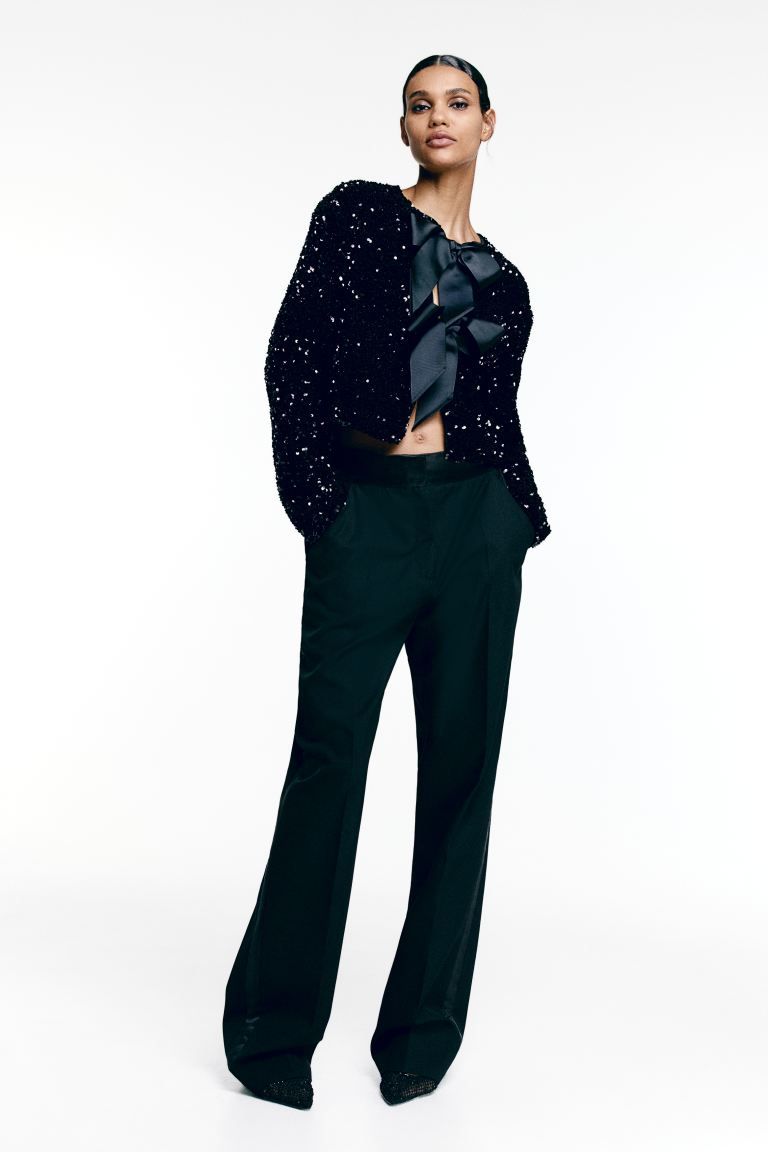 Tie-front sequined jacket | H&M (UK, MY, IN, SG, PH, TW, HK)