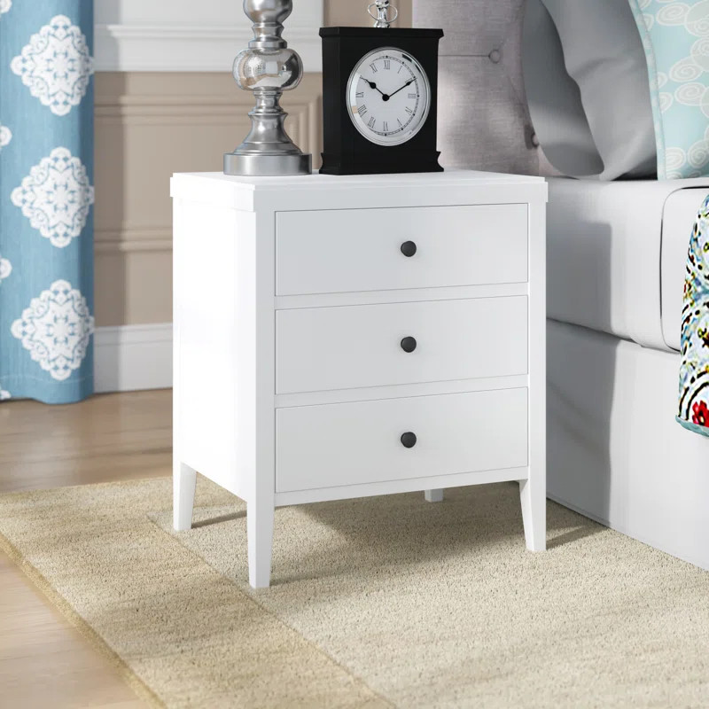 Rushville 3 - Drawer Solid Wood Nightstand | Wayfair Professional