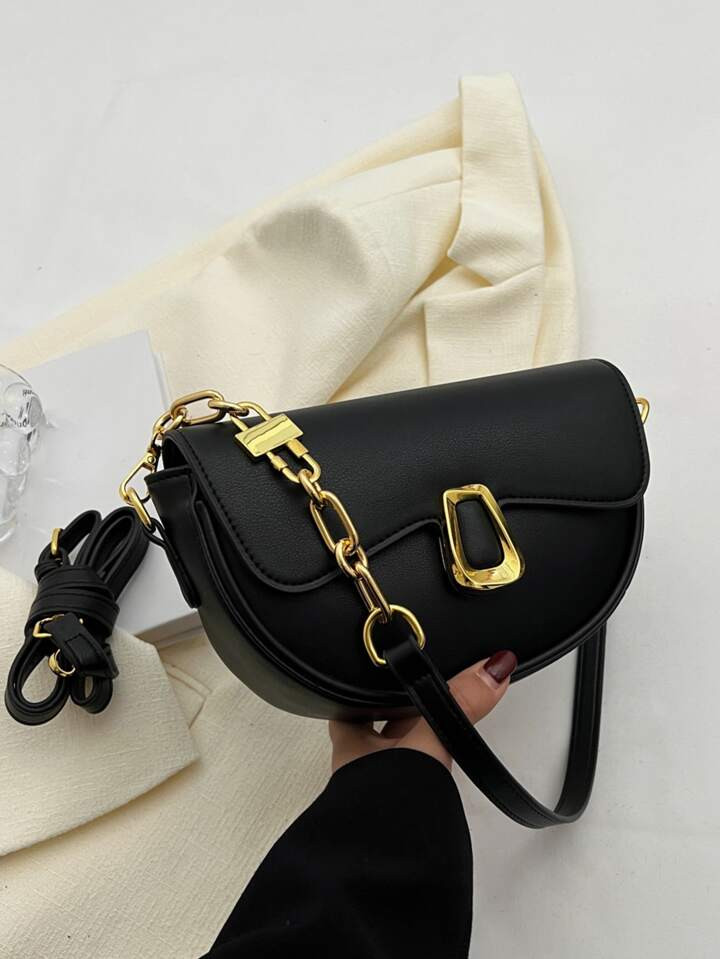 Sac de selle à détail en métal à rabat | SHEIN