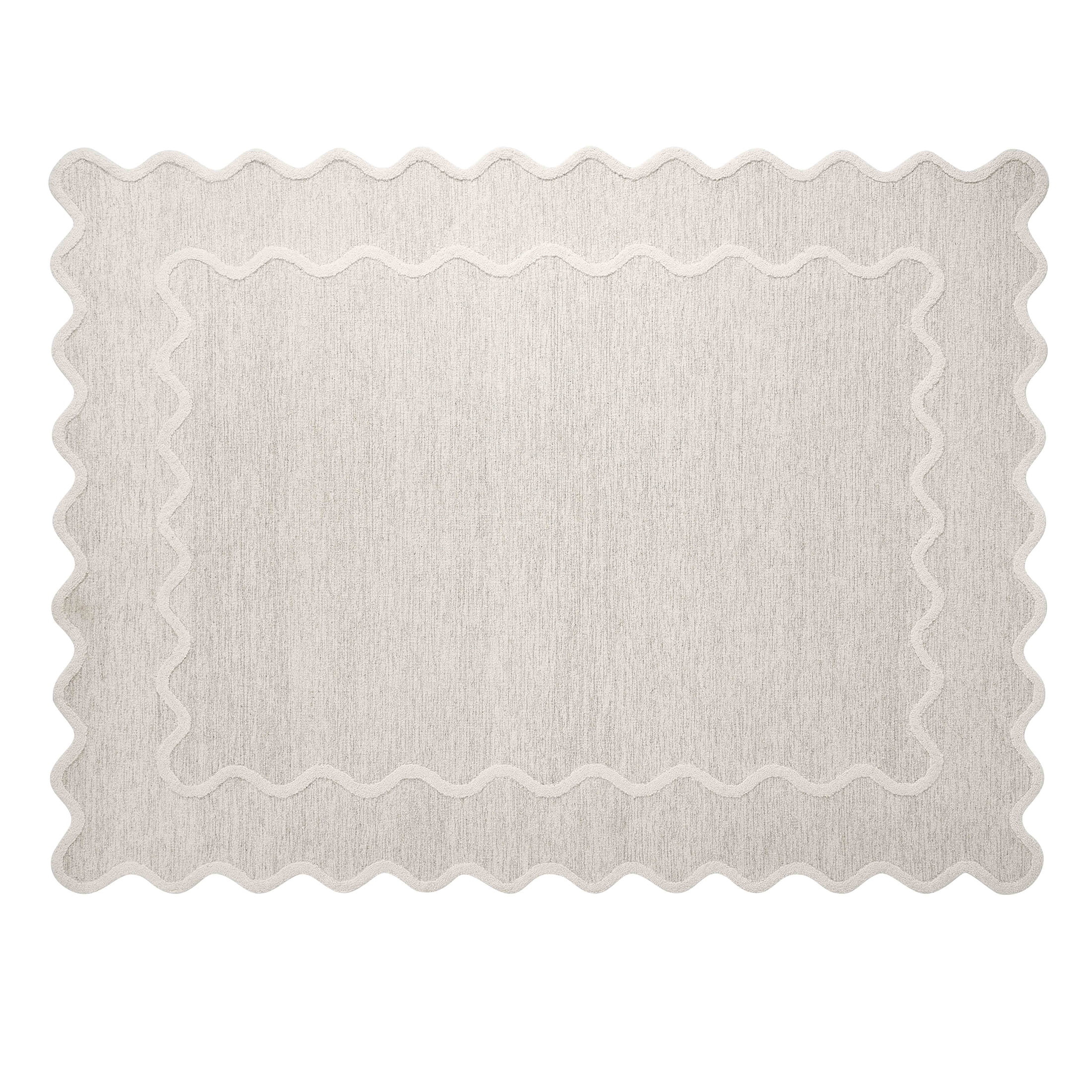 My Texas House Ivory Scallop Wool Indoor Area Rug, 9' x 12' | Walmart (US)