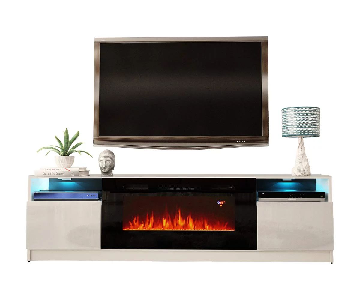 York 02 Electric Fireplace Modern 79" TV Stand | Walmart (US)