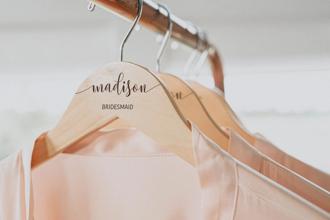 Personalized Bridesmaid Hangers Wedding Hanger Wooden Engraved Hanger Bridal Dress Hanger Wedding... | Etsy (US)