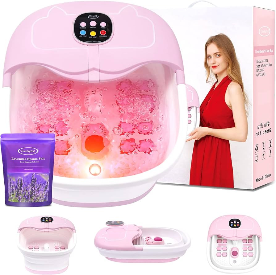 TimeRelish Foot Spa Bath Massager with Heat Bubbles and Massage and Jets, Pedicure Tub for Soakin... | Amazon (US)