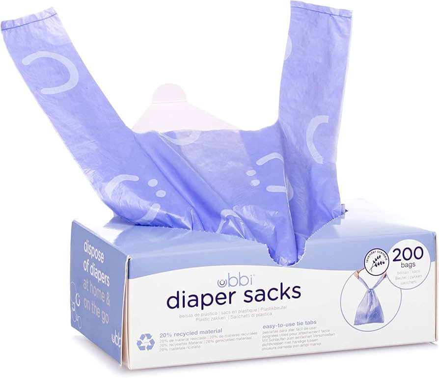 Ubbi Disposable Diaper Sacks, Lavender Scented, Easy-To-Tie Tabs, Diaper Disposal or Pet Waste Ba... | Amazon (US)